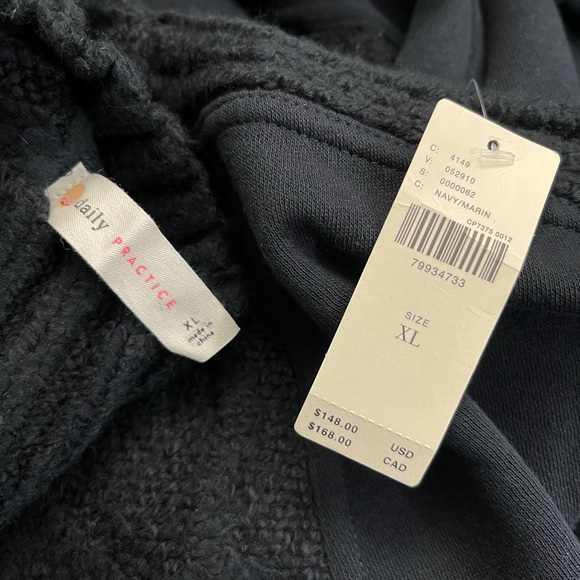 Anthropologie Daily Practice Black Cable-Knit Sweater XL NWT - Picture 9 of 11